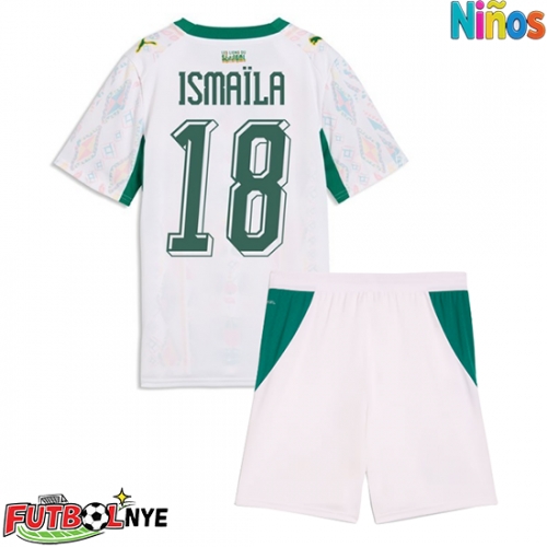 Camiseta Senegal Ismaila Sarr #18 Primera Equipación para niños Mundial 2026 manga corta (+ pantalones cortos)